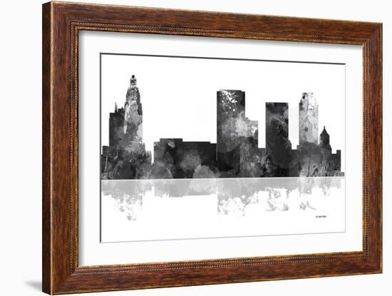 Tulsa Oklahoma Skyline BG 1-Marlene Watson-Framed Giclee Print