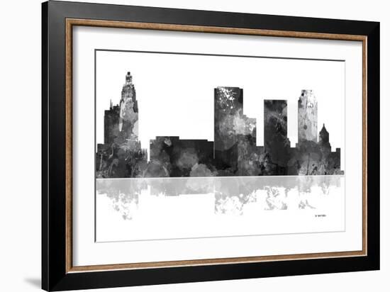 Tulsa Oklahoma Skyline BG 1-Marlene Watson-Framed Giclee Print