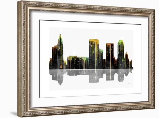 Tulsa Oklahoma Skyline BW 1-Marlene Watson-Framed Giclee Print