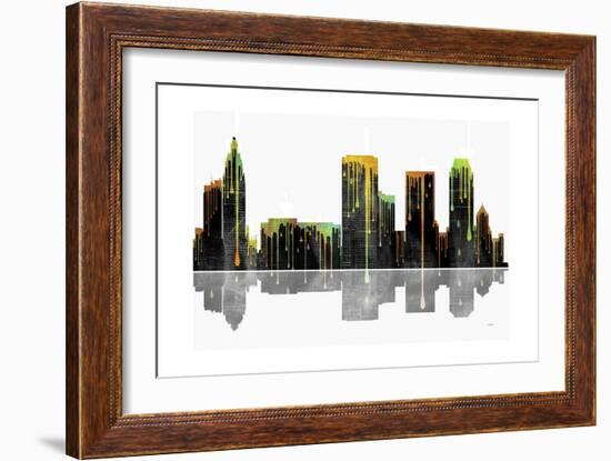 Tulsa Oklahoma Skyline BW 1-Marlene Watson-Framed Giclee Print