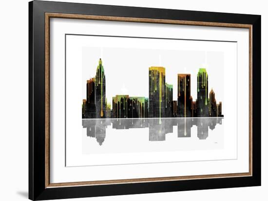 Tulsa Oklahoma Skyline BW 1-Marlene Watson-Framed Giclee Print