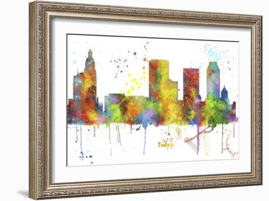 Tulsa Oklahoma Skyline MCLR 1-Marlene Watson-Framed Giclee Print