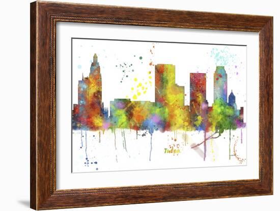 Tulsa Oklahoma Skyline MCLR 1-Marlene Watson-Framed Giclee Print