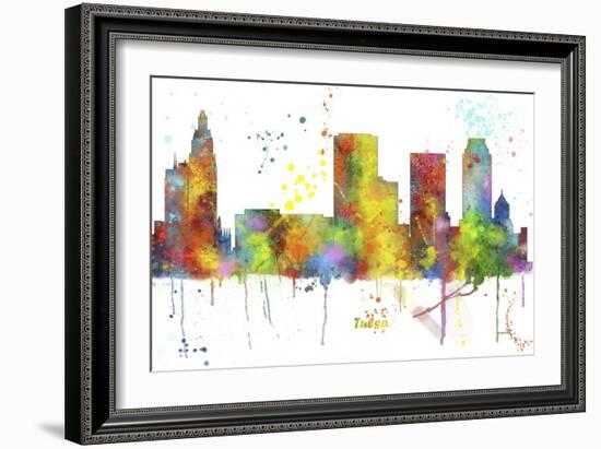 Tulsa Oklahoma Skyline MCLR 1-Marlene Watson-Framed Giclee Print