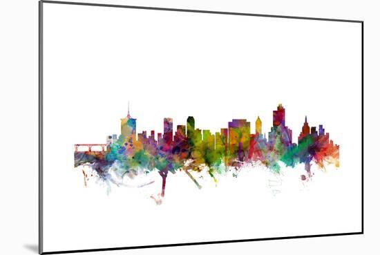 Tulsa Oklahoma Skyline-Michael Tompsett-Mounted Art Print