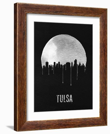 Tulsa Skyline Black-null-Framed Art Print