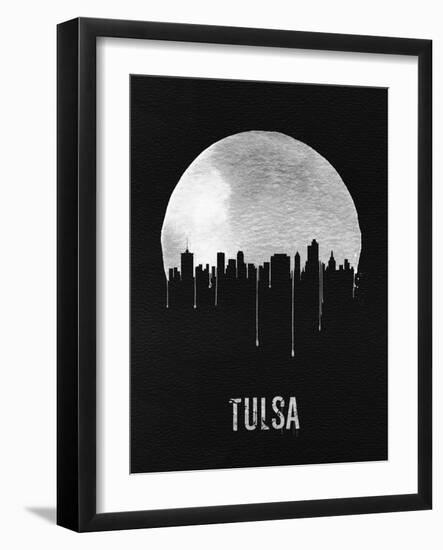 Tulsa Skyline Black-null-Framed Art Print