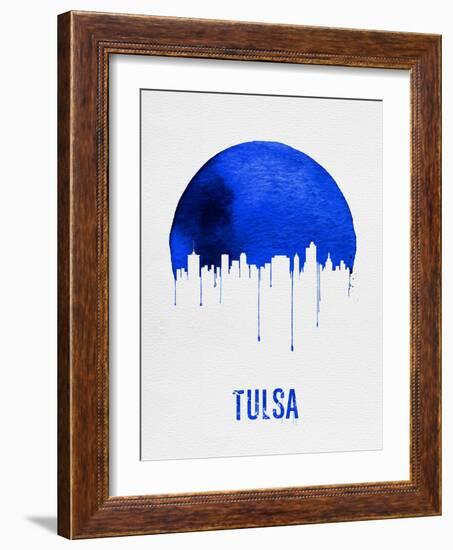 Tulsa Skyline Blue-null-Framed Art Print