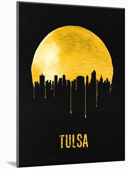 Tulsa Skyline Yellow-null-Mounted Art Print