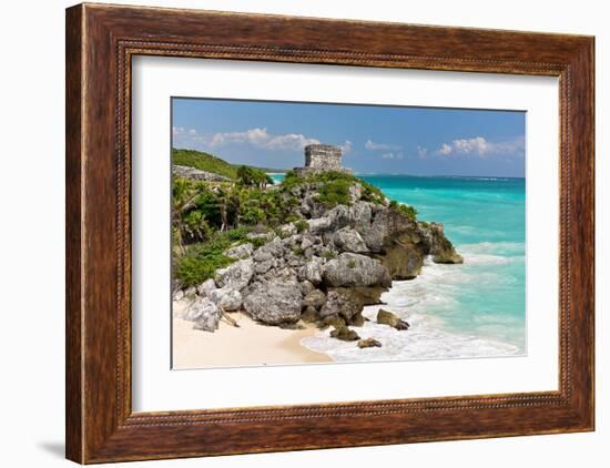 Tulum Mexico Beach Mayan Ruins-null-Framed Art Print