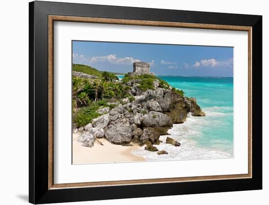 Tulum Mexico Beach Mayan Ruins-null-Framed Art Print