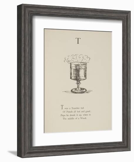 Tumbler Illustrations and Verse From Nonsense Alphabets by Edward Lear.-Edward Lear-Framed Giclee Print