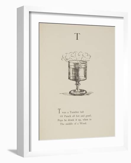 Tumbler Illustrations and Verse From Nonsense Alphabets by Edward Lear.-Edward Lear-Framed Giclee Print