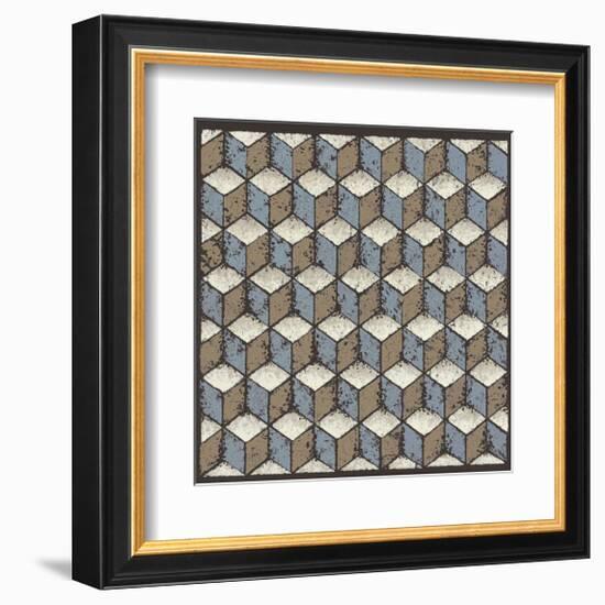 Tumbling Blocks (Blue)-Susan Clickner-Framed Giclee Print