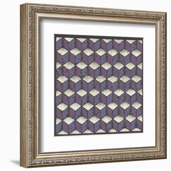 Tumbling Blocks - Plum-Susan Clickner-Framed Giclee Print