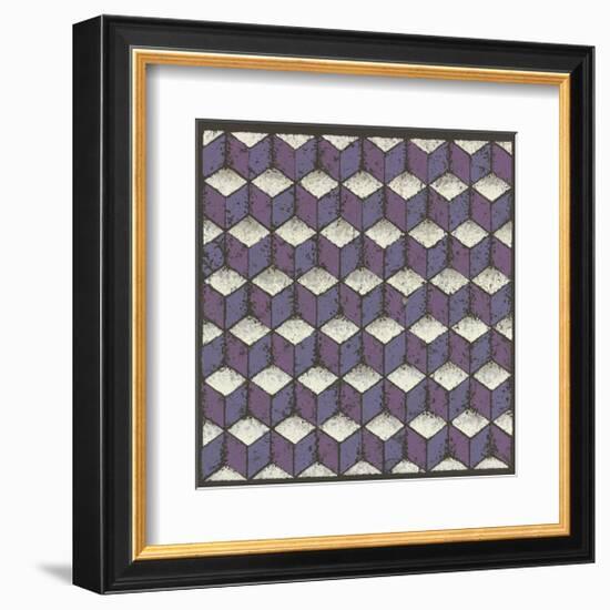 Tumbling Blocks - Plum-Susan Clickner-Framed Giclee Print