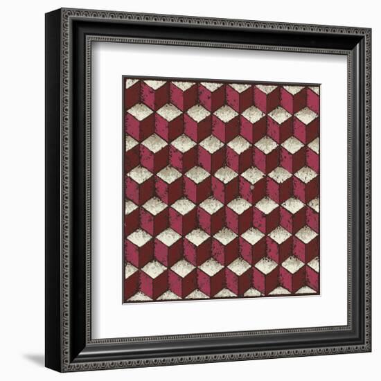 Tumbling Blocks (Red)-Susan Clickner-Framed Giclee Print