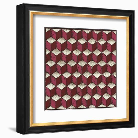 Tumbling Blocks (Red)-Susan Clickner-Framed Giclee Print