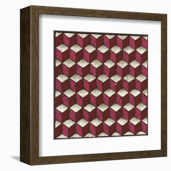 Tumbling Blocks (Red)-Susan Clickner-Framed Giclee Print