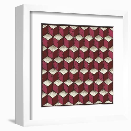 Tumbling Blocks (Red)-Susan Clickner-Framed Giclee Print