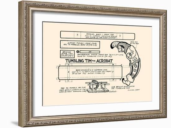 Tumbling Tim The Acrobat-Michael C. Dank-Framed Art Print