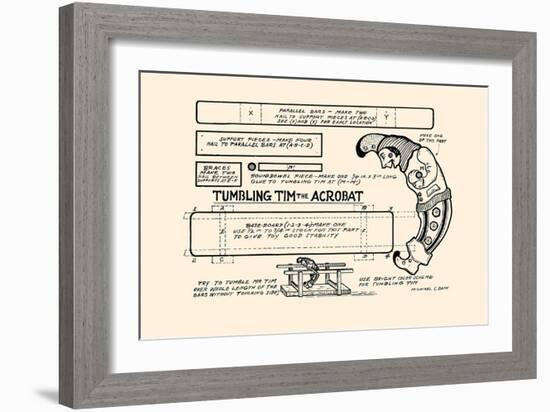 Tumbling Tim The Acrobat-Michael C. Dank-Framed Art Print