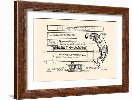 Tumbling Tim The Acrobat-Michael C. Dank-Framed Art Print