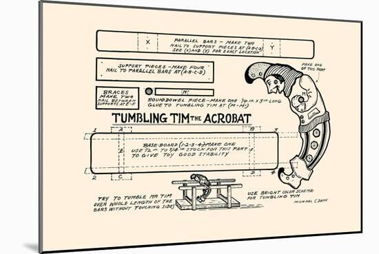 Tumbling Tim The Acrobat-Michael C. Dank-Mounted Art Print