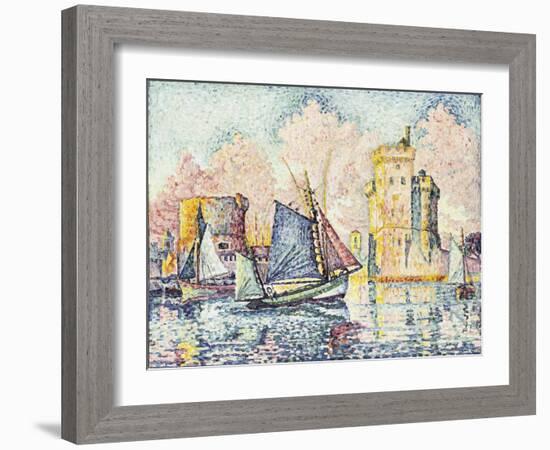 Tuna Boat Entering the Port of La Rochelle, Setting; Le Thonier Entrant Dans Le Port de La…-Paul Signac-Framed Giclee Print