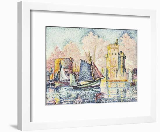 Tuna Boat Entering the Port of La Rochelle, Setting; Le Thonier Entrant Dans Le Port de La…-Paul Signac-Framed Giclee Print