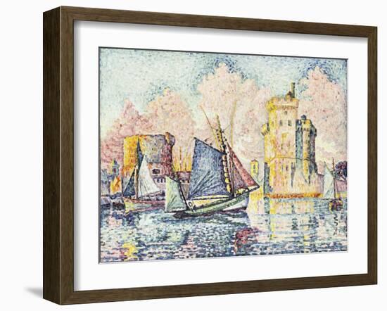 Tuna Boat Entering the Port of La Rochelle, Setting; Le Thonier Entrant Dans Le Port de La…-Paul Signac-Framed Giclee Print