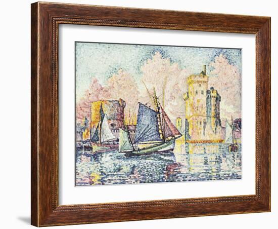 Tuna Boat Entering the Port of La Rochelle, Setting; Le Thonier Entrant Dans Le Port de La…-Paul Signac-Framed Giclee Print