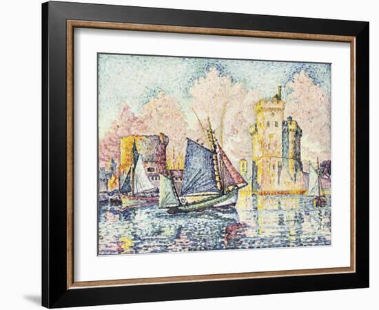 Tuna Boat Entering the Port of La Rochelle, Setting; Le Thonier Entrant Dans Le Port de La…-Paul Signac-Framed Giclee Print