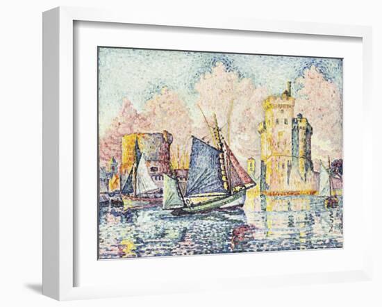 Tuna Boat Entering the Port of La Rochelle, Setting; Le Thonier Entrant Dans Le Port de La…-Paul Signac-Framed Giclee Print