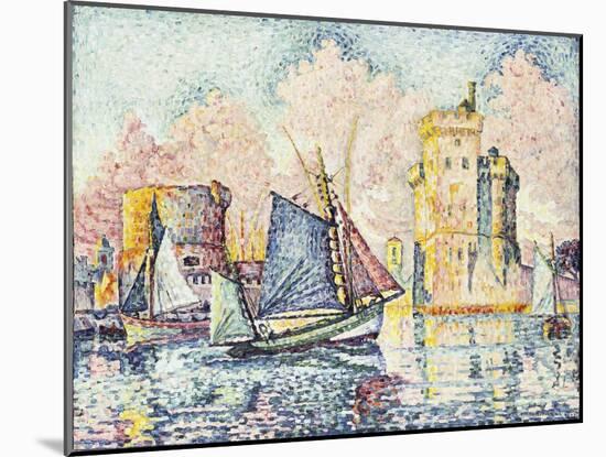 Tuna Boat Entering the Port of La Rochelle, Setting; Le Thonier Entrant Dans Le Port de La…-Paul Signac-Mounted Giclee Print