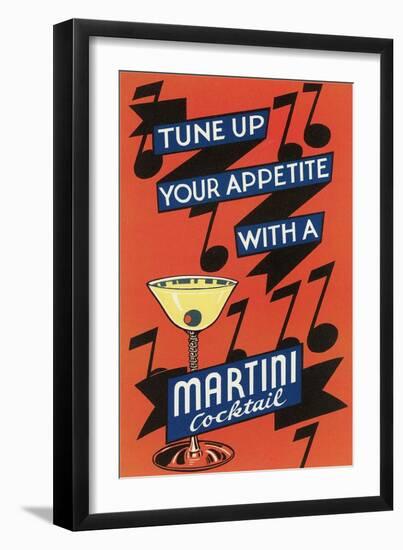 Tune Up Your Appetite, Martini-null-Framed Art Print