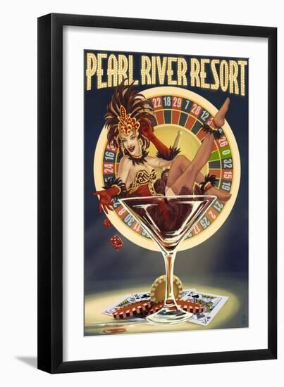 Tunica, Mississippi - Casino Pinup Girl-Lantern Press-Framed Art Print