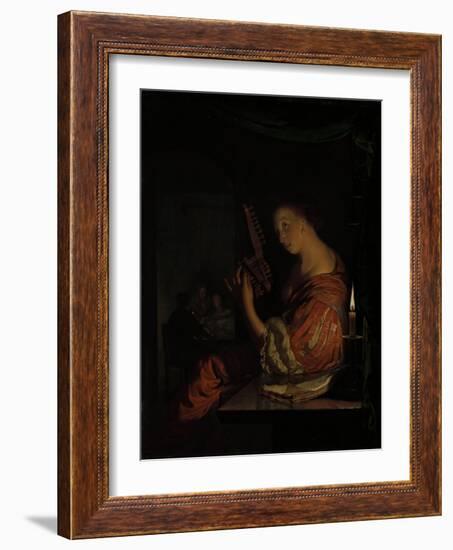 Tuning the Lute-Frans Van Mieris-Framed Art Print