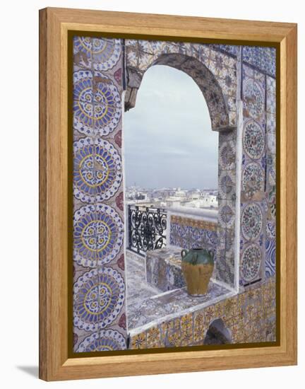 Tunis Ornate tiles on rooftop, Tunisia-Alan Klehr-Framed Premier Image Canvas