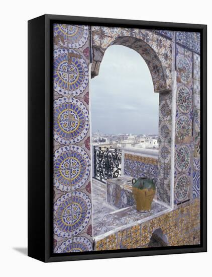 Tunis Ornate tiles on rooftop, Tunisia-Alan Klehr-Framed Premier Image Canvas