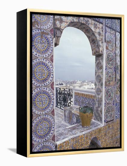 Tunis Ornate tiles on rooftop, Tunisia-Alan Klehr-Framed Premier Image Canvas