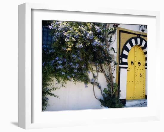 Tunis, Sidi Bou Said, A Decorative Doorway of a Private House, Tunisia-Amar Grover-Framed Photographic Print