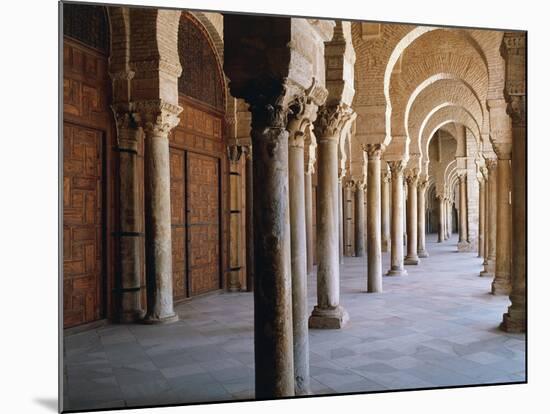 Tunisia, Kairouan Governorate, Kairouan, Kairouan Great Mosque, Colonnade-null-Mounted Giclee Print