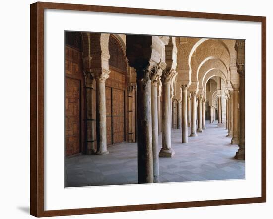 Tunisia, Kairouan Governorate, Kairouan, Kairouan Great Mosque, Colonnade-null-Framed Giclee Print