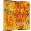 Tunisia on Actual Map of Africa-michal812-Mounted Art Print