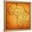 Tunisia on Actual Map of Africa-michal812-Framed Stretched Canvas