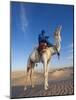 Tunisia, Sahara Desert, Douz, Great Dune, Rider and Camel-Walter Bibikow-Mounted Photographic Print