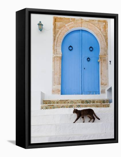 Tunisia, Sidi Bou Said, Building Detail-Walter Bibikow-Framed Premier Image Canvas