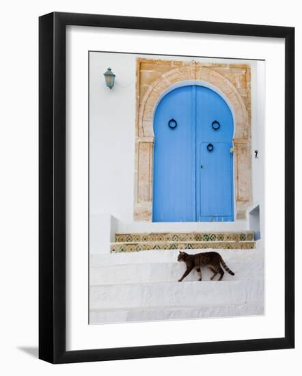 Tunisia, Sidi Bou Said, Building Detail-Walter Bibikow-Framed Photographic Print