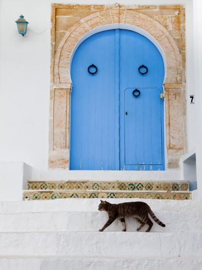 Tunisia Sidi Bou Said Building Detail graphic Print by Walter